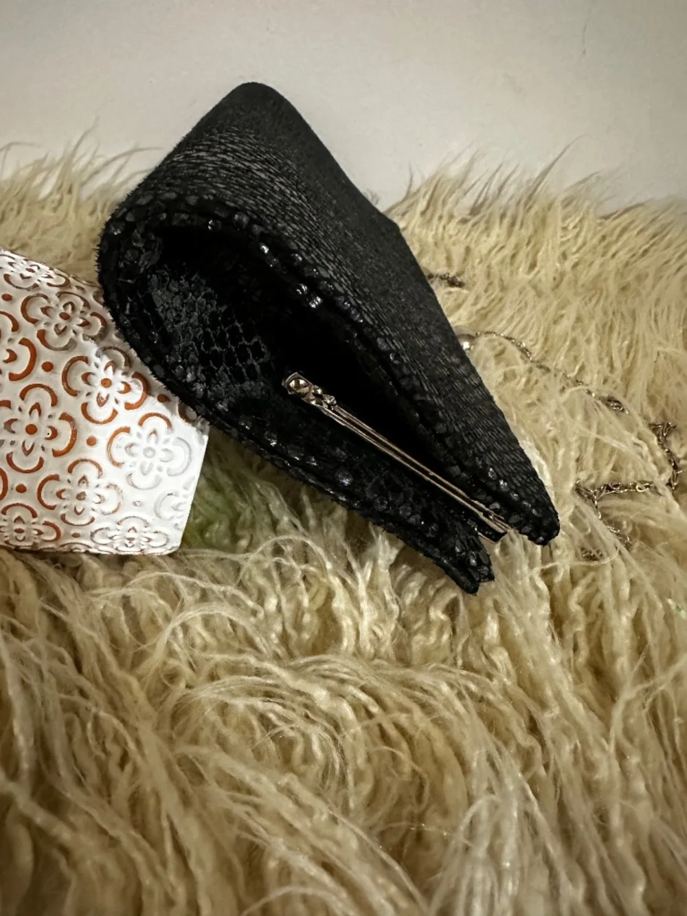 Chic Dark Charcoal Gray Snakeskin Print Evening Clutch Bag - Elegant Party Purse
